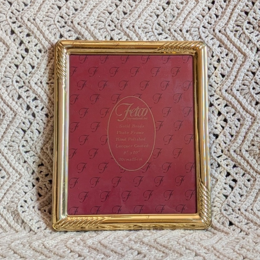 Fetco International Solid Brass 8x10 Photo Frame Gold Hand Polished Vintage